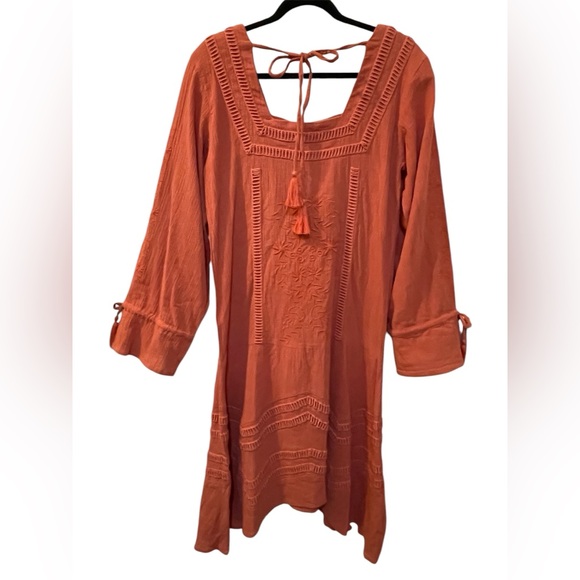 Frock & Frill Boho Coral Dress with Embroidery details size 8 NWT - Picture 2 of 8